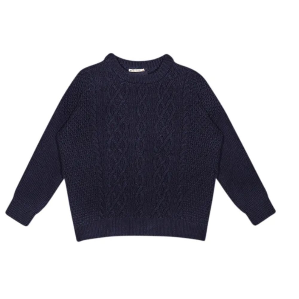 The New Society navy cable ENZO sweater 16Y / women’s small